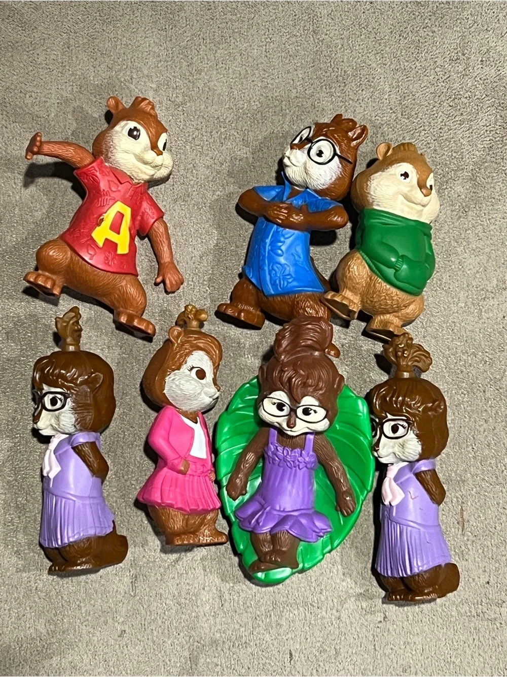 McDonald's Alvin and the Chipmunks  Figures Lot of 7 Alvin Simon Theodore